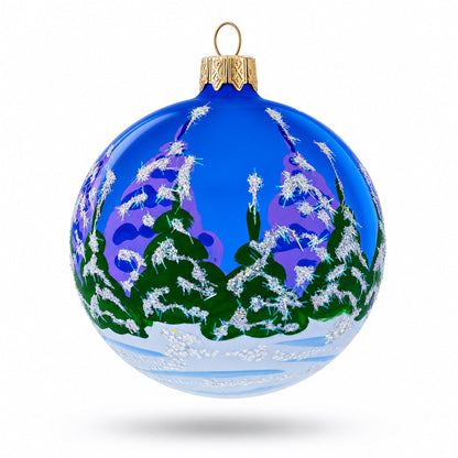 Bear with Rabbit and Fox Glass Ball Ornament 3.25 Inches