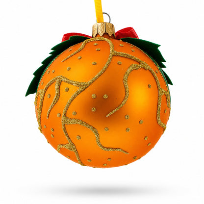Embossed Ukrainian Kalyna Berries Glass Ball Christmas Ornament 4 Inches