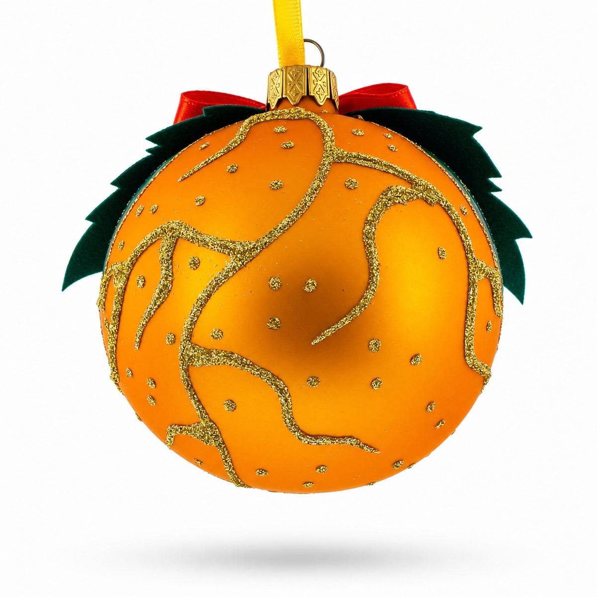 Embossed Ukrainian Kalyna Berries Glass Ball Christmas Ornament 3.25 Inches