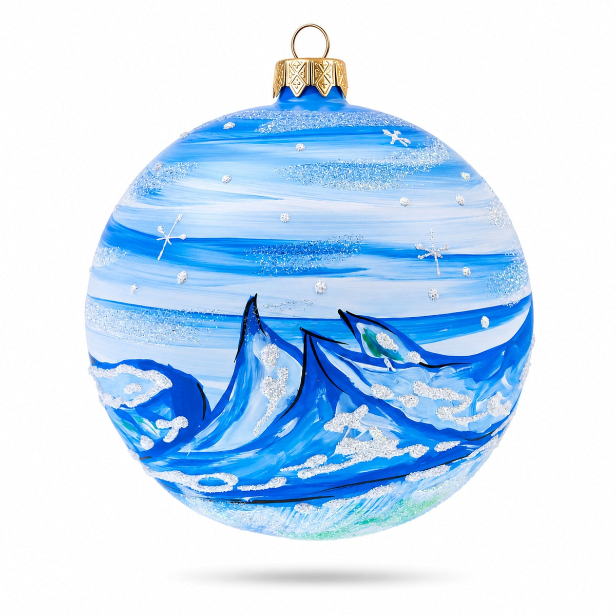 Glass Ball Christmas Ornament 4 Inches