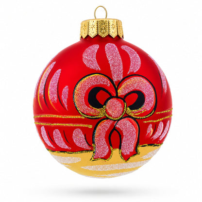 Monkey and Baby by Christmas Tree Glass Ball Christmas Ornament 4 Inches