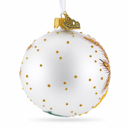 Ukrainian Map Glass Ball Christmas Ornament 3.25 Inches