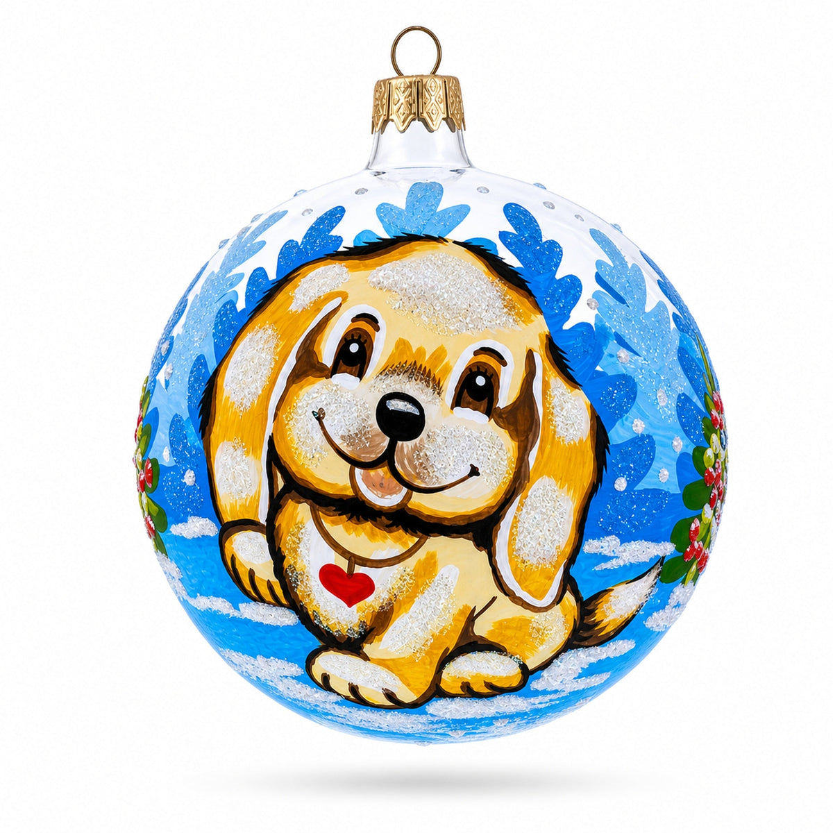 Labrador Retriever Glass Ball Christmas Ornament 4 Inches