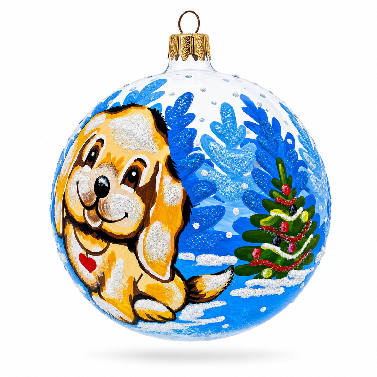 Labrador Retriever Glass Ball Christmas Ornament 4 Inches