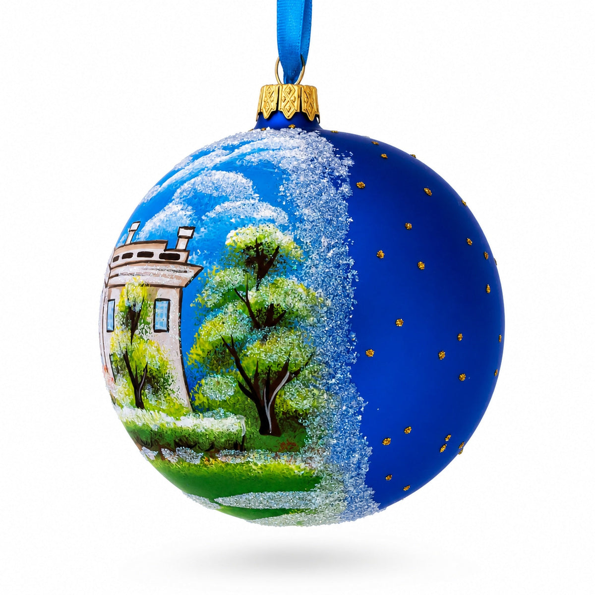 White House, Washington DC Glass Ball Christmas Ornament 4 Inches