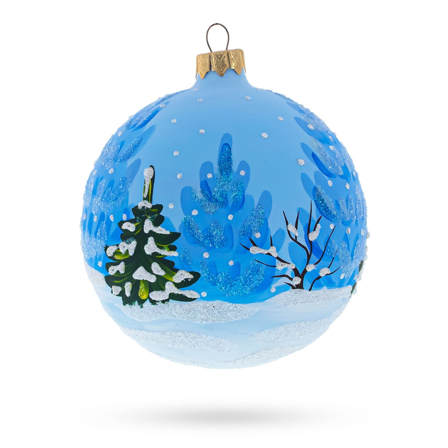 Santa's Gift List and Loyal Dog Glass Ball Christmas Ornament 4 Inches
