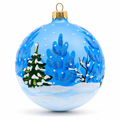 Santa's Gift List and Loyal Dog Glass Ball Christmas Ornament 4 Inches