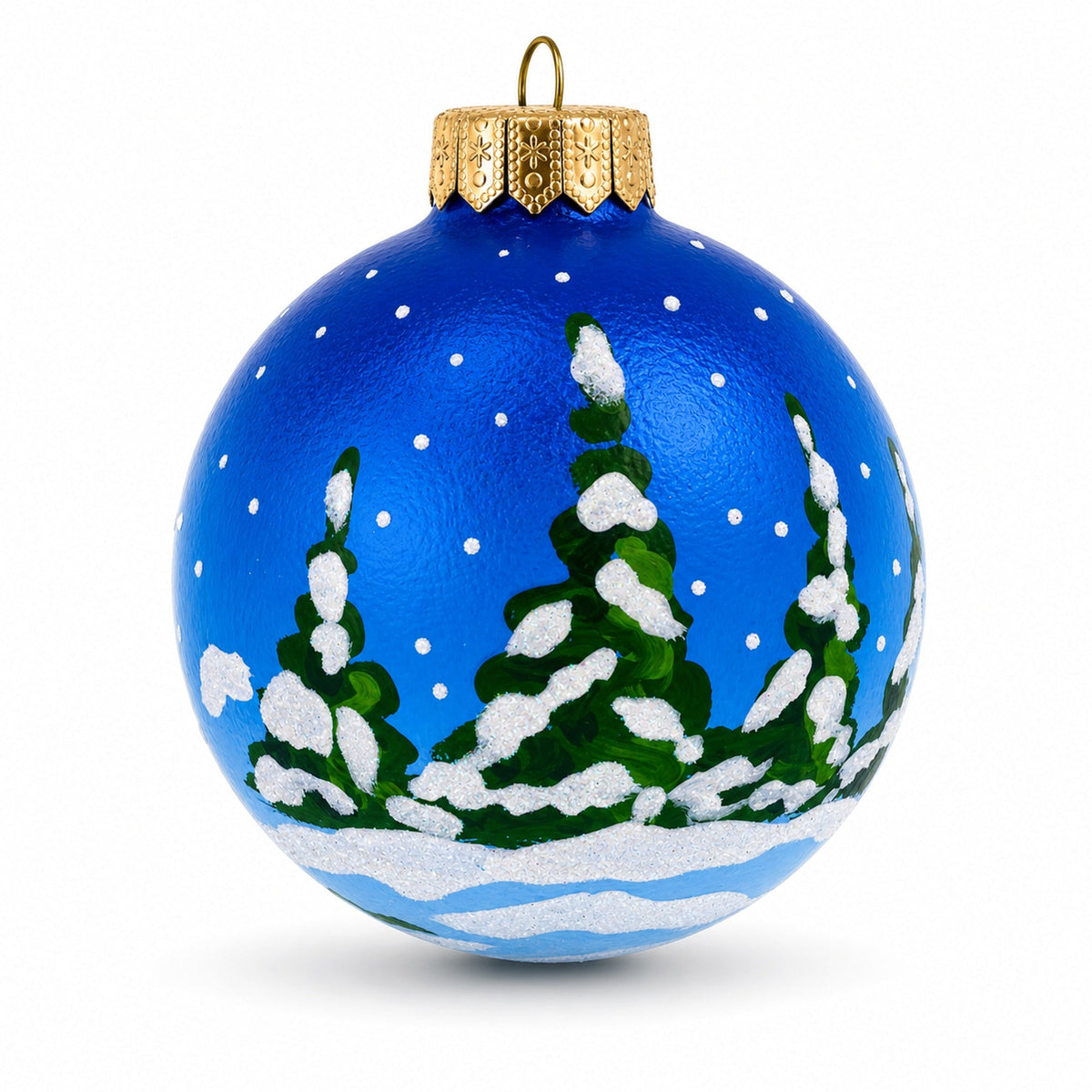Santa and Reindeer Festive Glass Ball Christmas Ornament 4 Inches