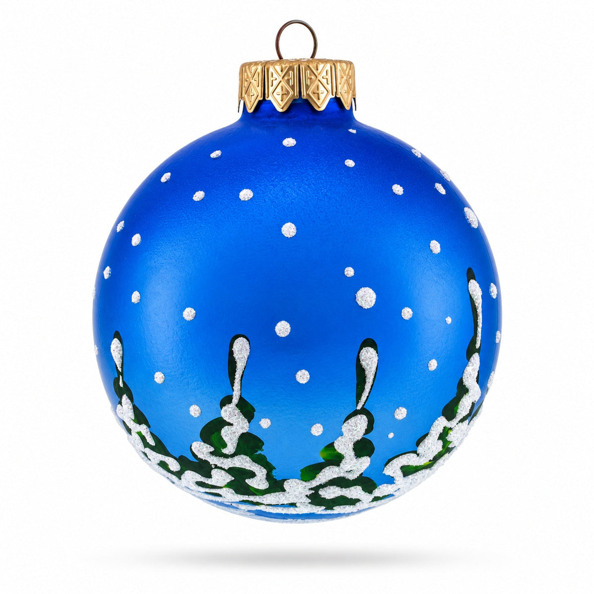 Santa and Reindeer Festive Glass Ball Christmas Ornament 3.25 Inches