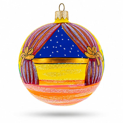 Nutcracker and Clara Glass Ball Christmas Ornament 4 Inches