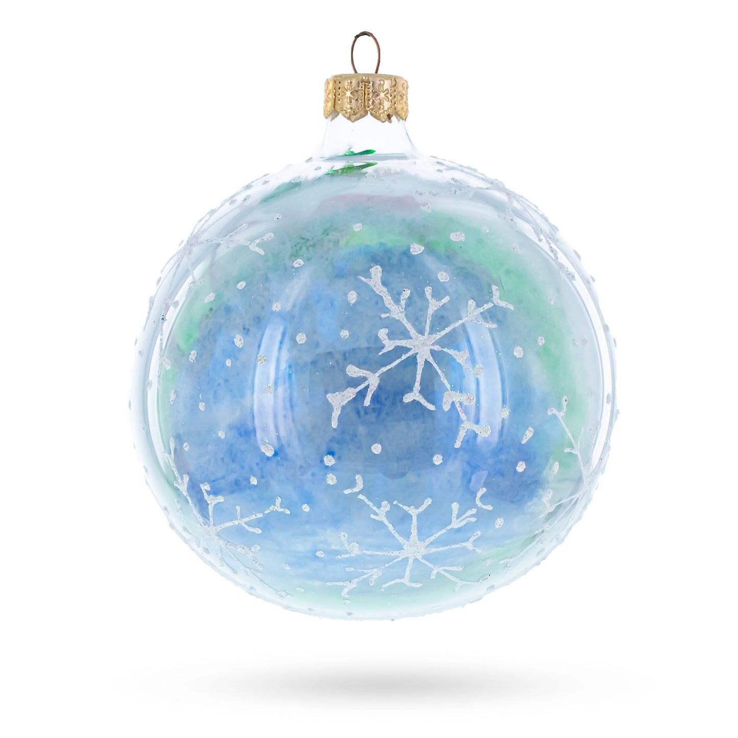 Girl with Candy Cane Glass Ball Christmas Ornament 4 Inches