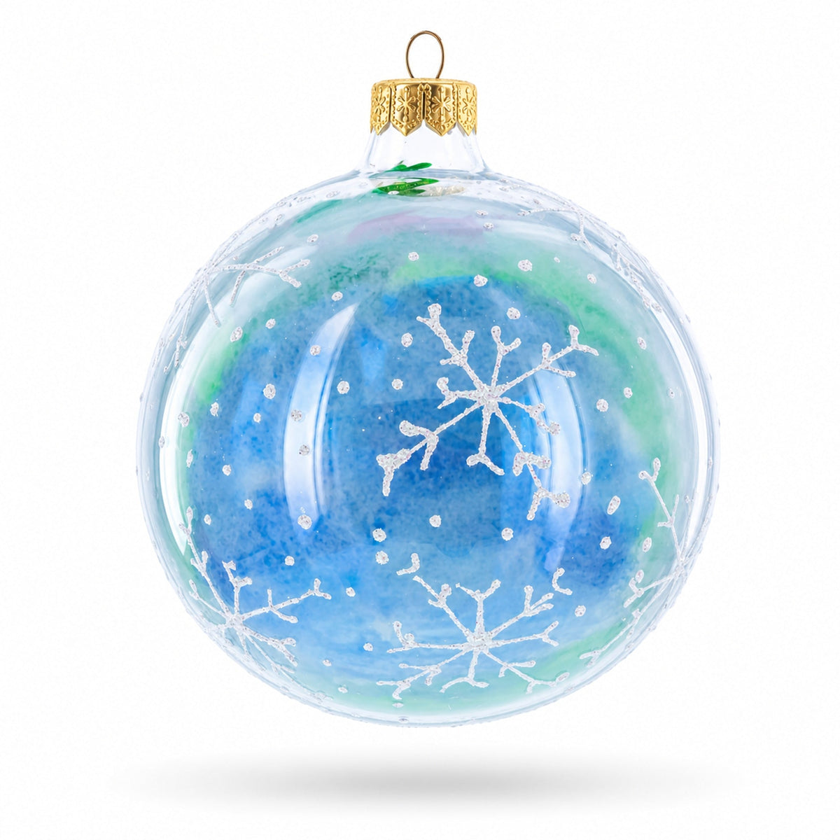 Girl with Candy Cane Glass Ball Christmas Ornament 4 Inches
