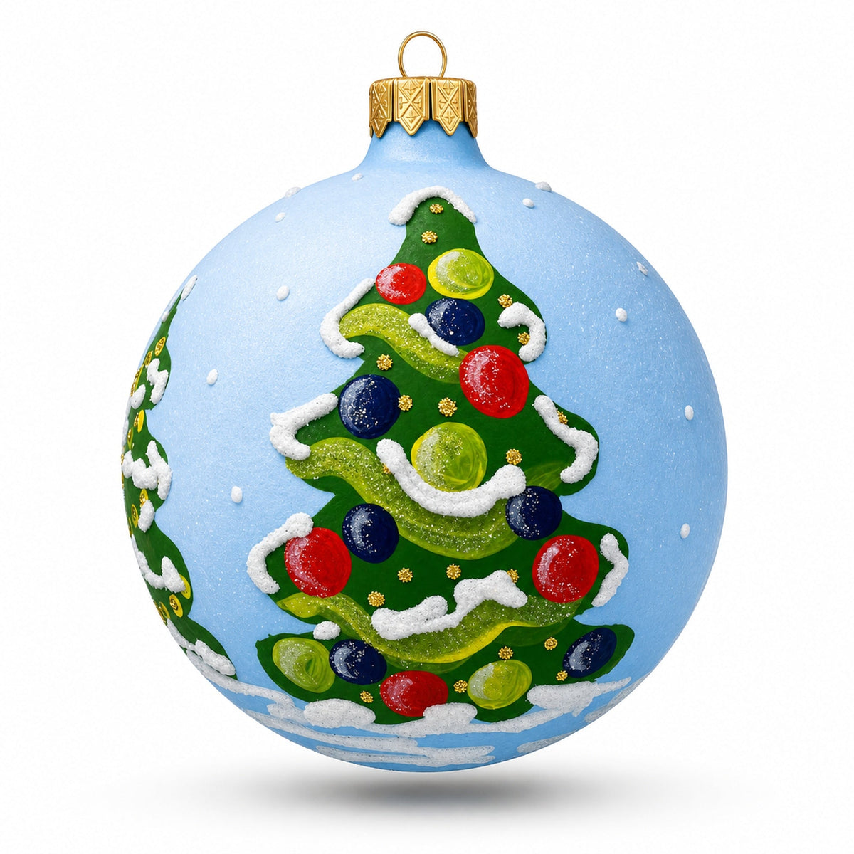 Bear Mailing Christmas Wish List Glass Ball Christmas Ornament  3.25 Inches