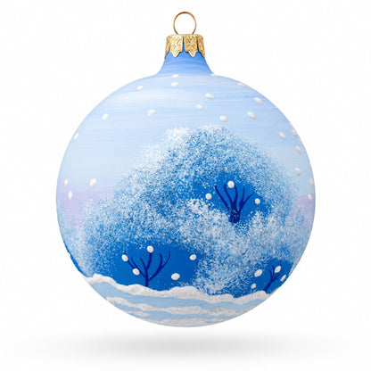 Dog Delivering Christmas Gifts on Sleigh Glass Ball Christmas Ornament 4 Inches
