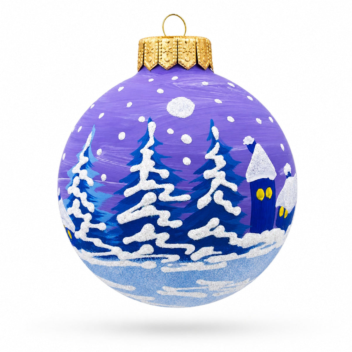 Santa, Reindeer, and Snowman Friends Glass Ball Christmas Ornament 4 Inches