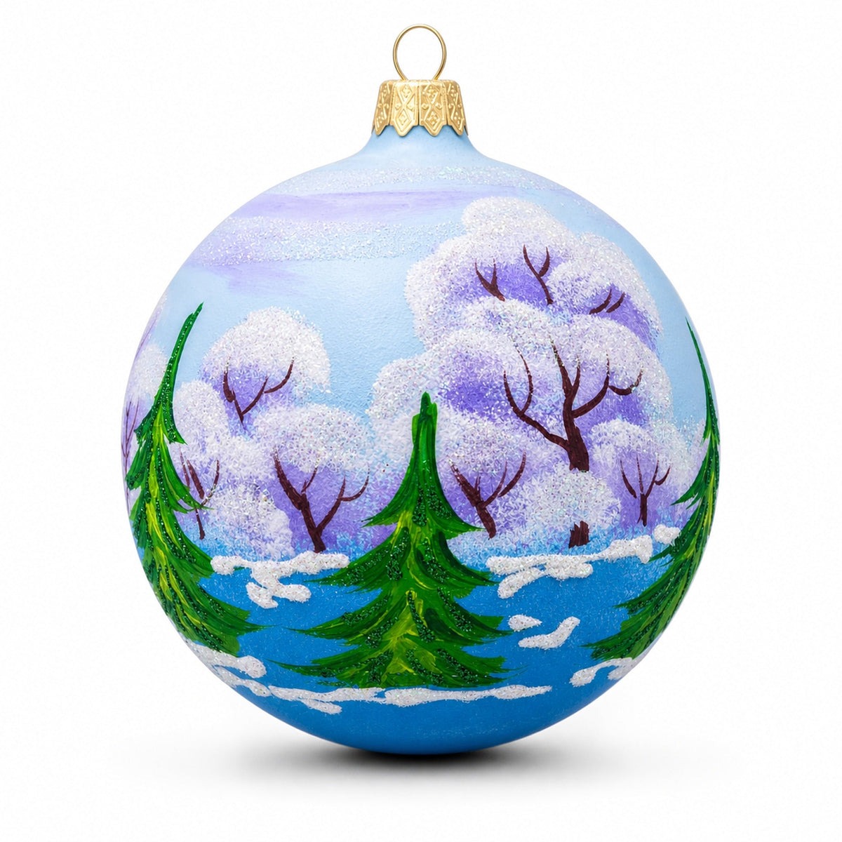 Reindeer Carrying Bag of Gifts Glass Ball Christmas Ornament 4 Inches