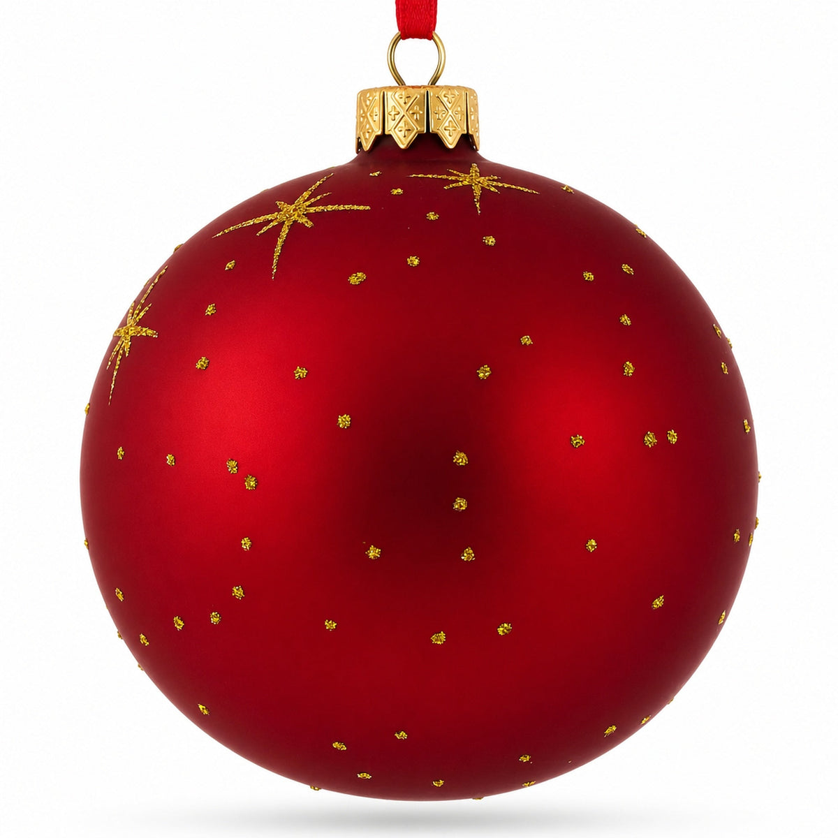 Fluffy White Persian Cat Glass Ball Christmas Ornament 4 Inches