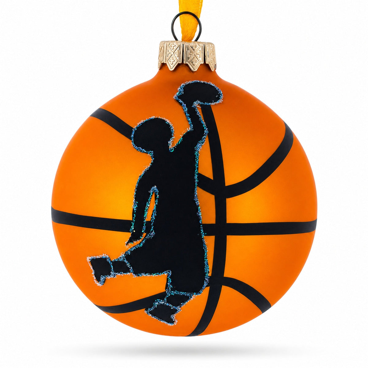 Basketball Player in Action Glass Ball Christmas Sports Ornament 4 Inches
