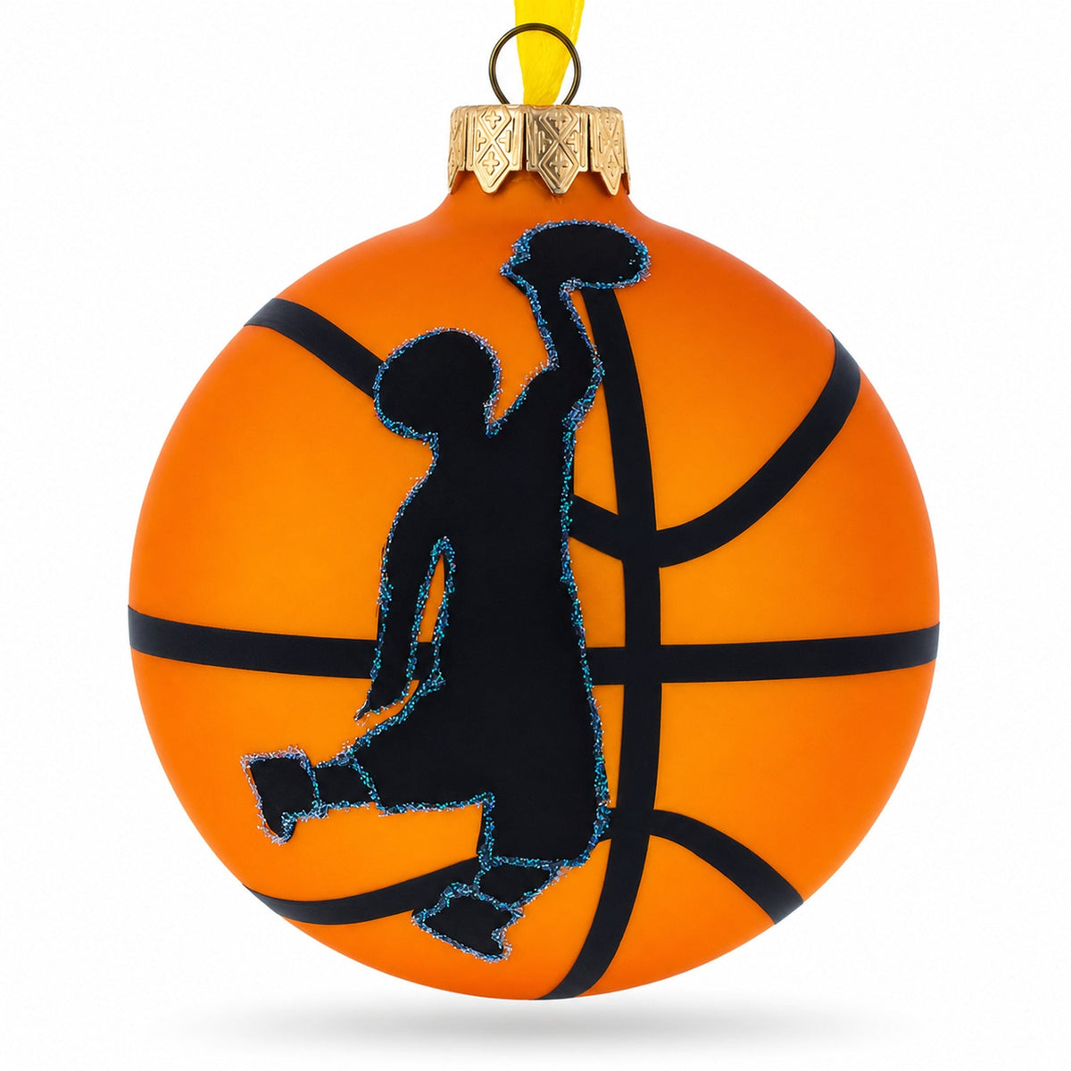 Basketball Player in Action Glass Ball Christmas Sports Ornament 3.25 Inches