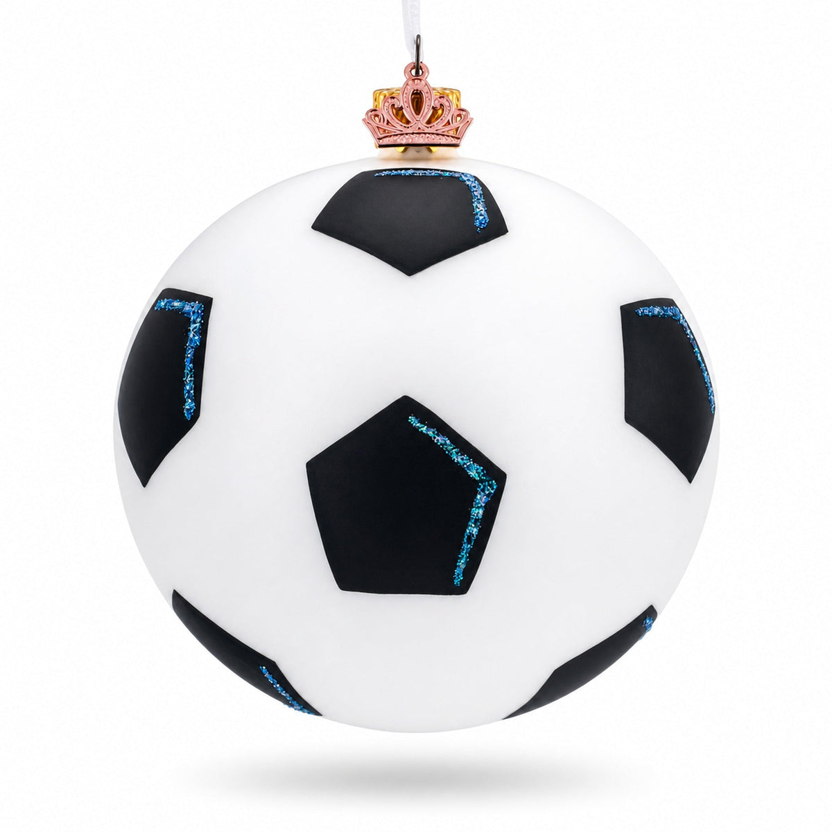 Soccer Player in Action Glass Ball Christmas Sports Ornament 4 Inches