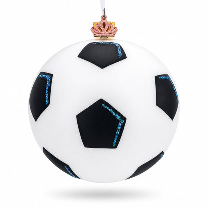 Soccer Player in Action Glass Ball Christmas Sports Ornament 4 Inches