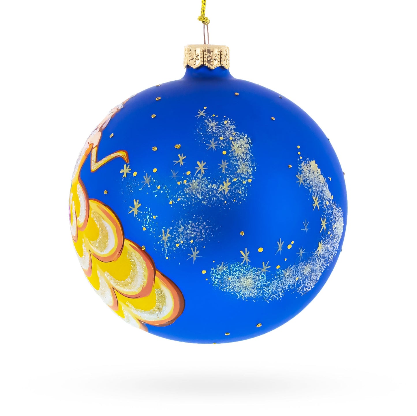 Princess Adorned with a Floral Crown Glass Ball Christmas Ornament 4 Inches