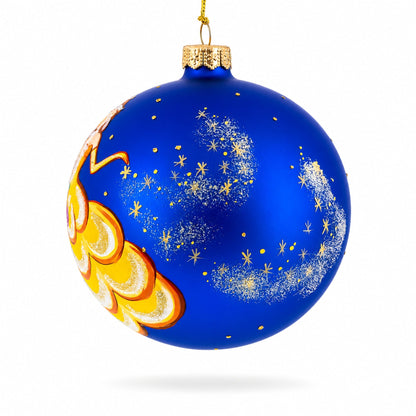 Princess Adorned with a Floral Crown Glass Ball Christmas Ornament 4 Inches