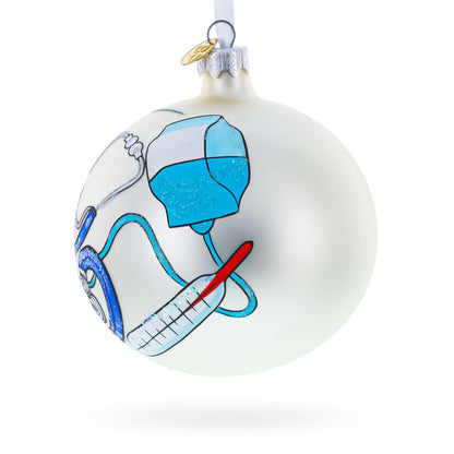 Compassionate Nurse or Doctor on Glass Ball Christmas Ornament 4 Inches