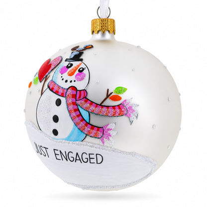 A Winter Romance Glass Ball 'Our First Christmas' Ornament 4 Inches