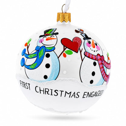 A Winter Romance 'Our First Christmas' Glass Ball Ornament 3.25 Inches