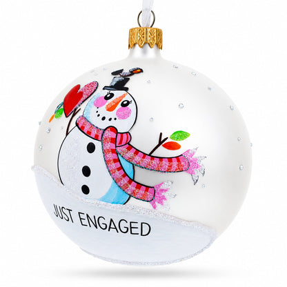 A Winter Romance 'Our First Christmas' Glass Ball Ornament 3.25 Inches