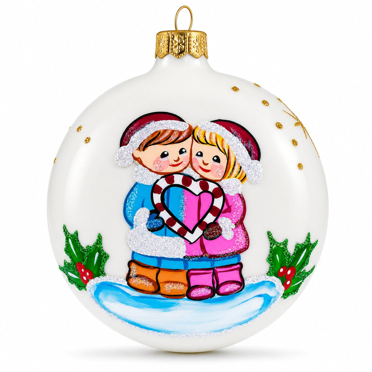 Celebrating Togetherness 'Our First Christmas' Glass Ball Ornament 4 Inches
