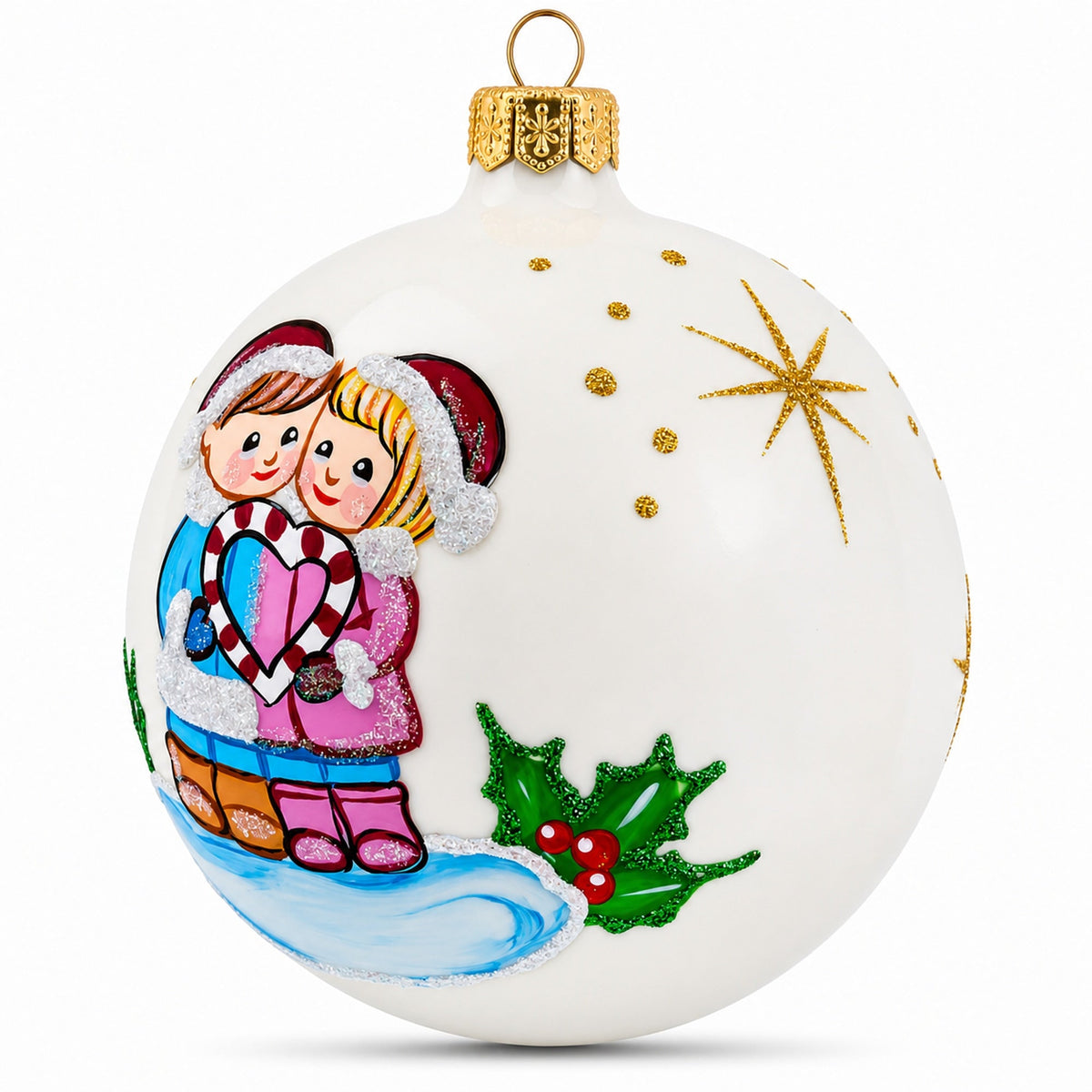 Celebrating Togetherness 'Our First Christmas' Glass Ball Ornament 4 Inches