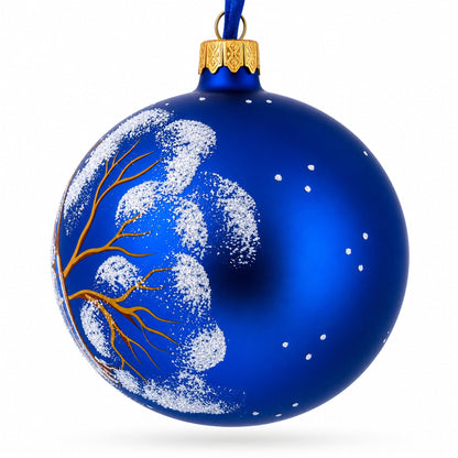 Bird Immersed in a Book Hand-Glass Ball Christmas Ornament 3.25 Inches