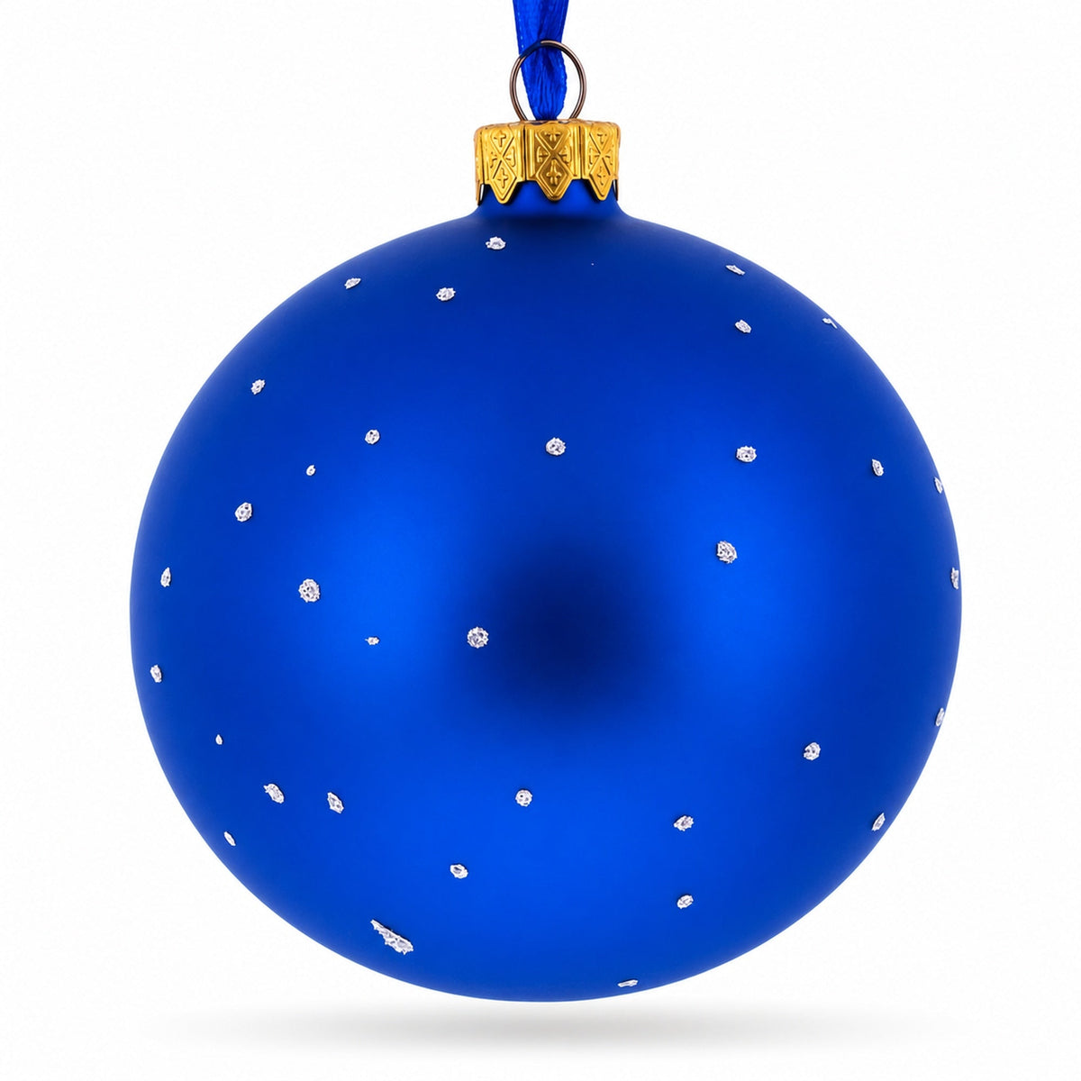 The Frog King Crowned in Splendor Hand-Glass Ball Christmas Ornament 3.25 Inches