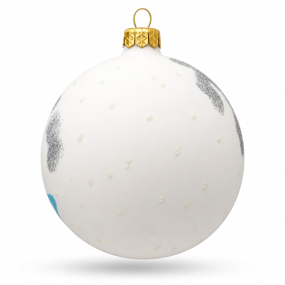Two Penguins Glass Ball Christmas Ornament 4 Inches