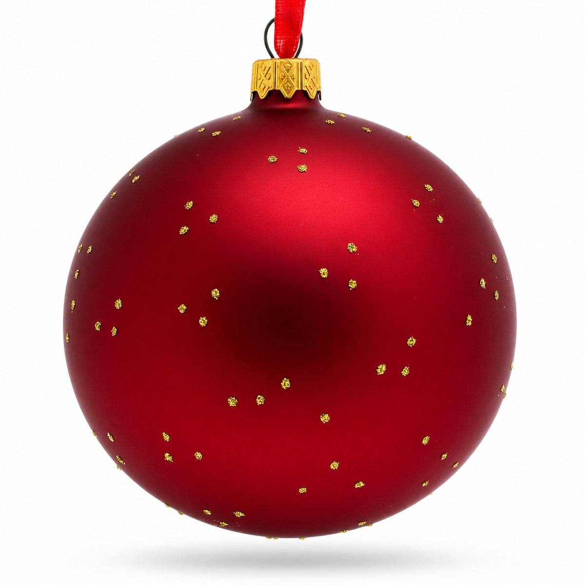 Buzzing Bee in Flight Collecting Honey Glass Ball Christmas Ornament 4 Inches
