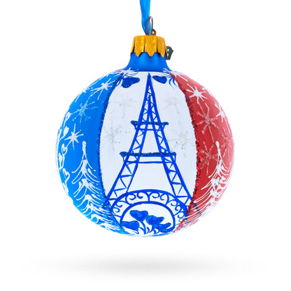 Eiffel Tower, Paris, France Glass Ball Christmas Ornament 3.25 Inches