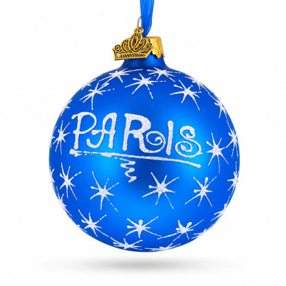 Eiffel Tower, Paris, France Glass Ball Christmas Ornament 3.25 Inches