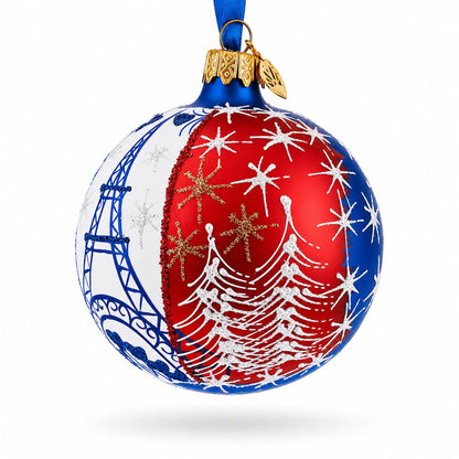 Eiffel Tower, Paris, France Glass Ball Christmas Ornament 3.25 Inches