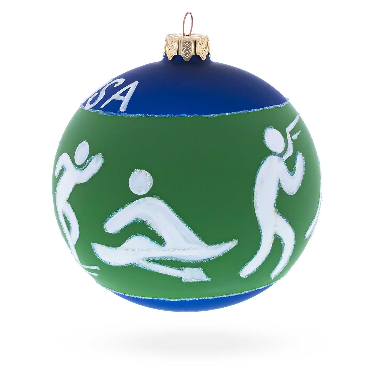 Swimming, Boxing, Biking, Track, Rowing Sports Glass Ball Christmas Ornament 4 Inches