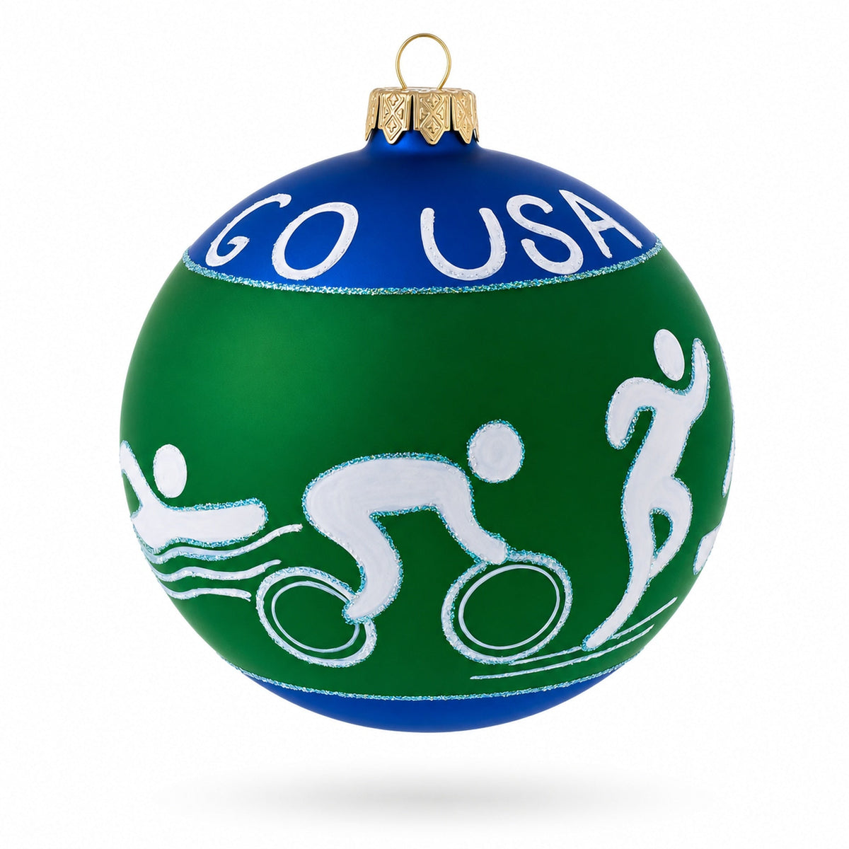 Swimming, Boxing, Biking, Track, Rowing Sports Glass Ball Christmas Ornament 4 Inches