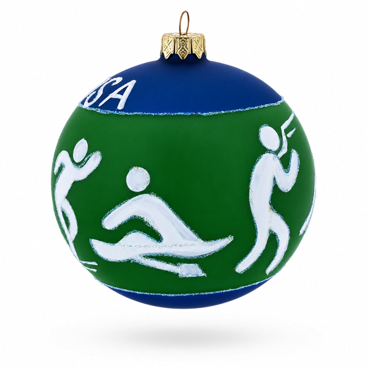 Swimming, Boxing, Biking, Track, Rowing Sports Glass Ball Christmas Ornament 4 Inches