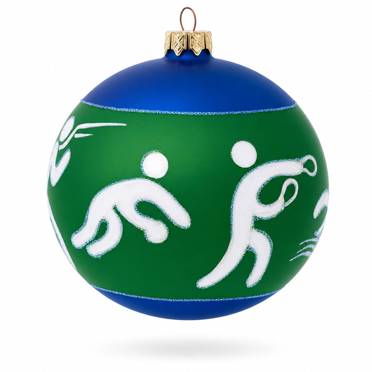 Swimming, Boxing, Biking, Track, Rowing Sports Glass Ball Christmas Ornament 4 Inches