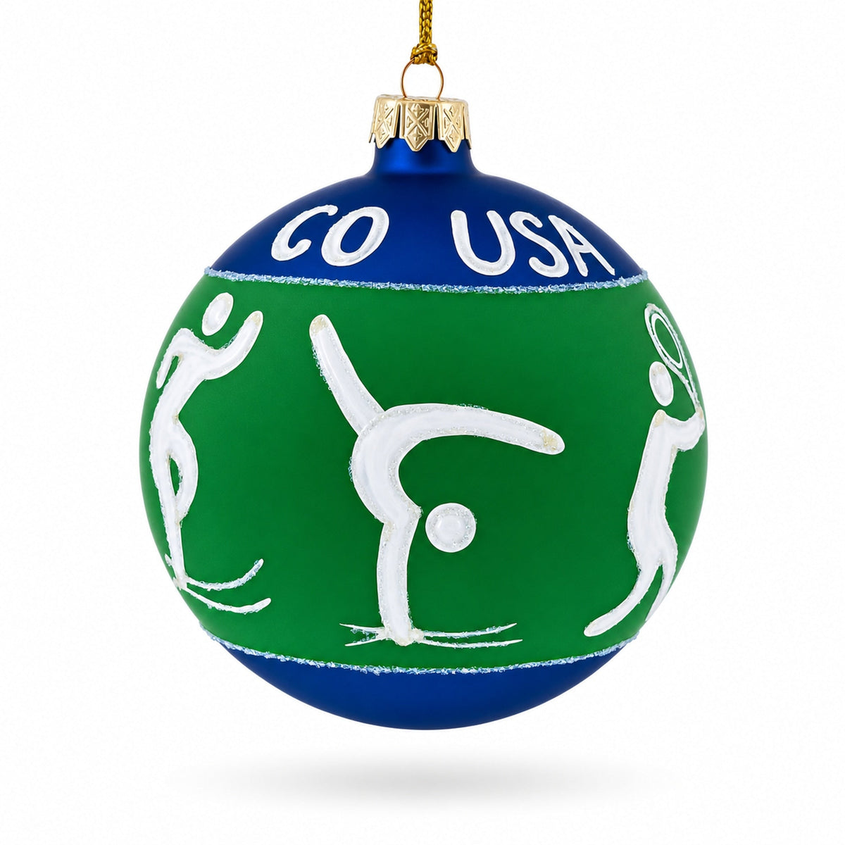 Tennis, Gymnastics, Volleyball Glass Ball Christmas Ornament 4 Inches