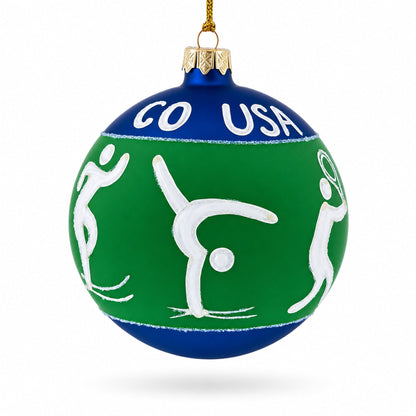 Tennis, Gymnastics, Volleyball Glass Ball Christmas Ornament 4 Inches