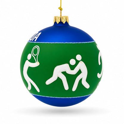 Tennis, Gymnastics, Volleyball Glass Ball Christmas Ornament 4 Inches