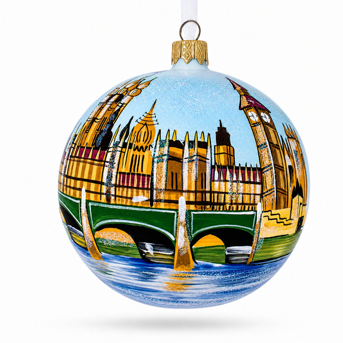 Big Ben, London, United Kingdom Glass Ball Christmas Ornament 3.25 Inches