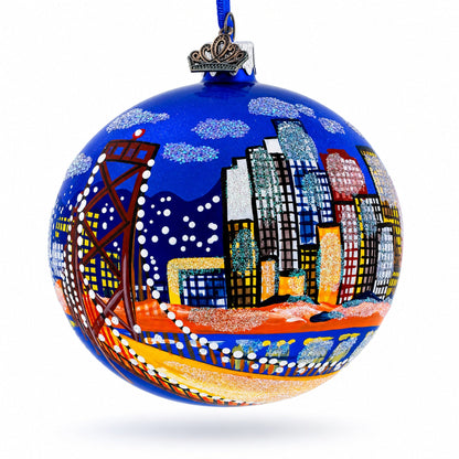 San Francisco, California Glass Ball Christmas Ornament 4 Inches