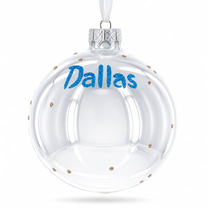 Dallas, Texas Glass Ball Christmas Ornament 3.25 Inches